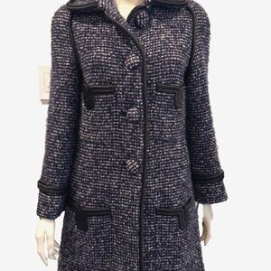 Chanel Multicolor Mid-Length Coat Jacket 36